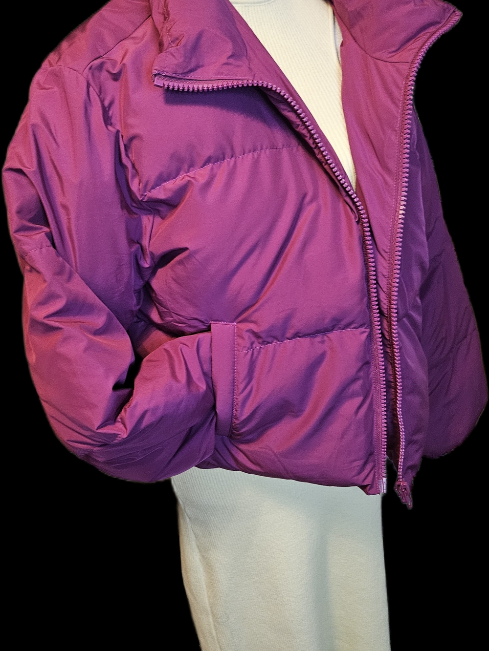 Entro Oversized Small Women's Pinkish Puffer Jacket